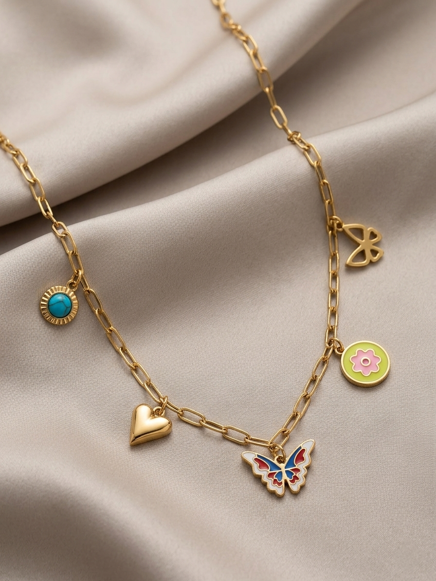 Charming Butterfly Charm Necklace