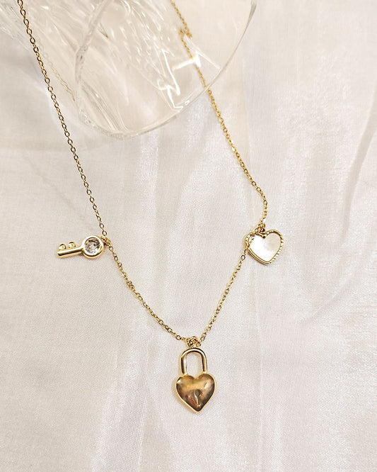 Heart Shaped Padlock Charm