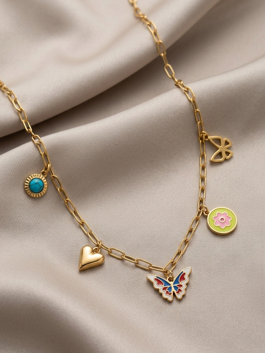 Charming Butterfly Charm Necklace