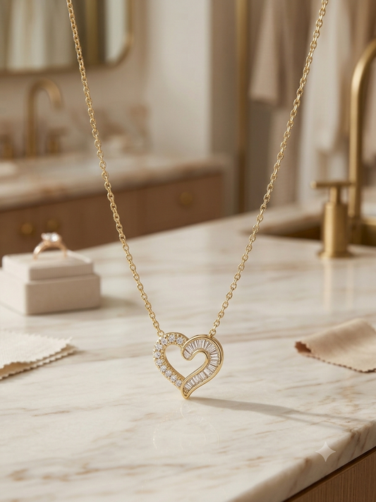 Poetic Sparkle Heart Necklace