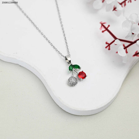 Cherry Pendant Necklace – Cute Red Fruit Jewelry🍒