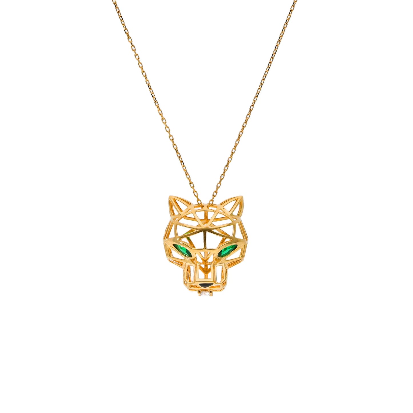 Geometric Green Panther Necklace