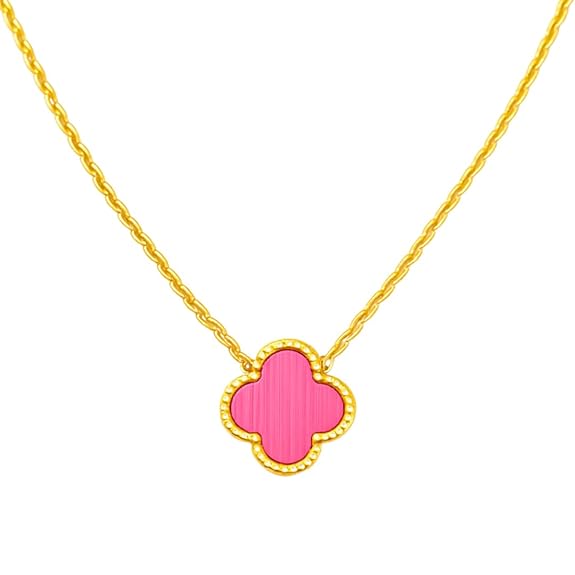 Pink Clover Necklace