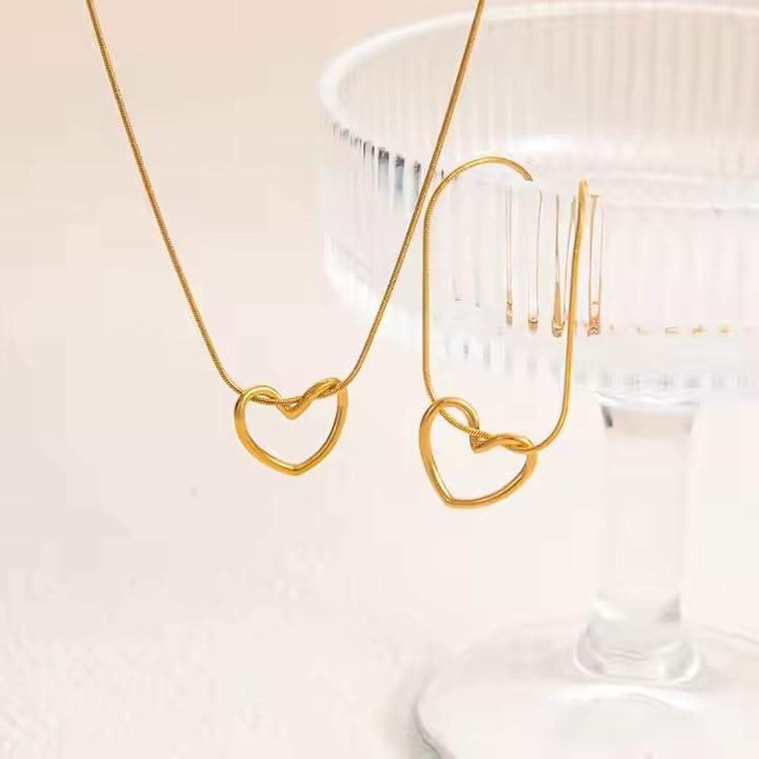 minimalist gold heart knot Necklace