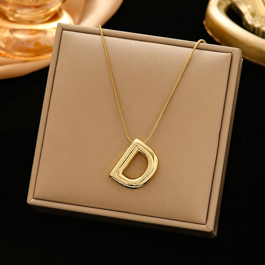 "D" Bubble Letter Necklace
