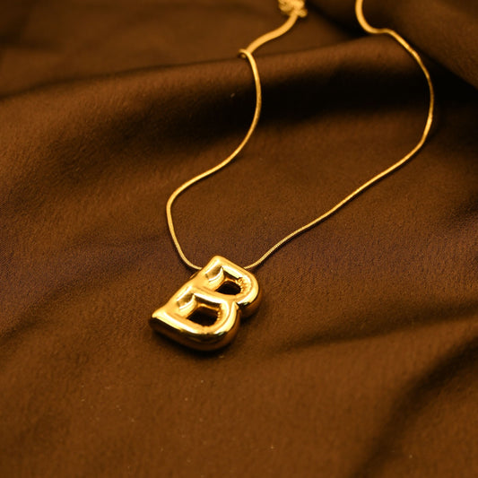 "B" Bubble Letter Necklace